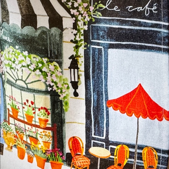 Anthropologie Flower Stand Embroidered Dish Towel - Picture 2 of 2